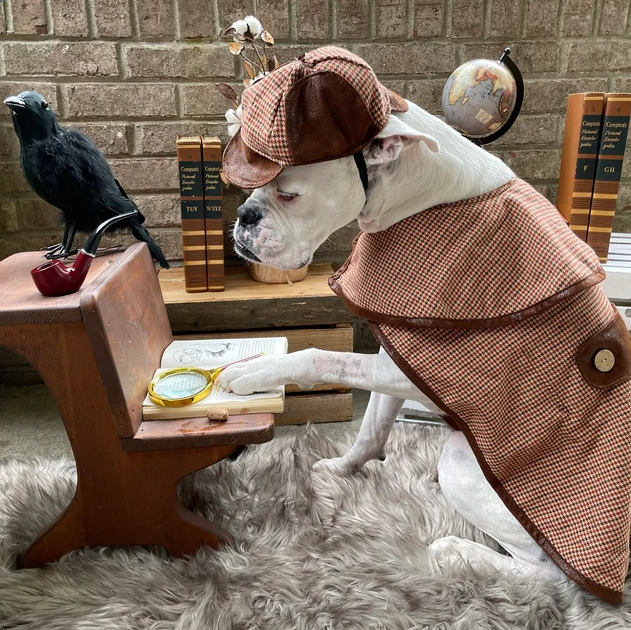 Sherlock Houndstooth Dog Costume