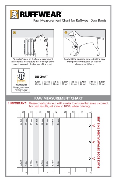 Ruffwear Paw Measurement Chart