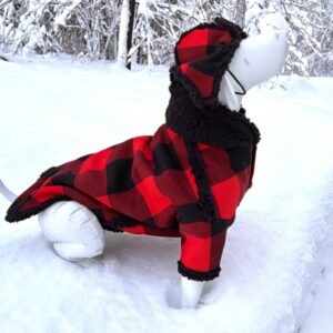 Buffalo Plaid Winter Dog Coat set