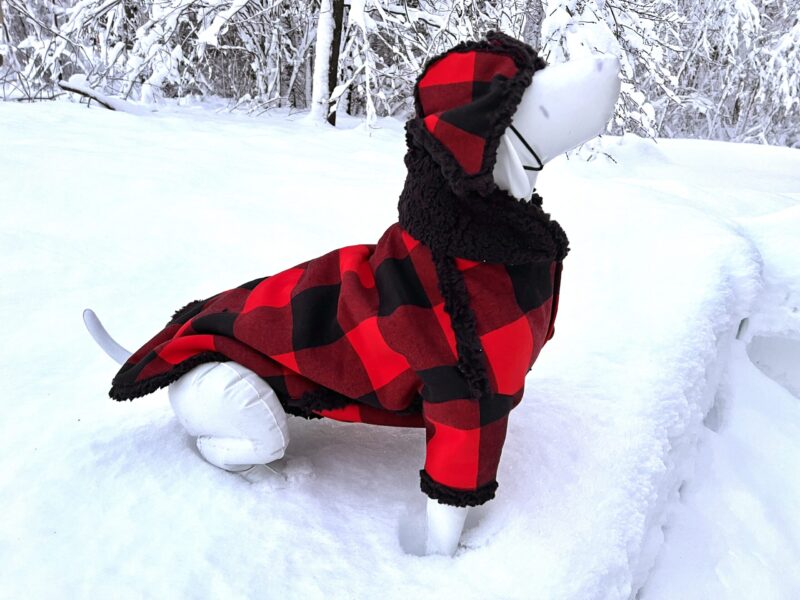 Buffalo Plaid Winter Dog Coat and Touk Set