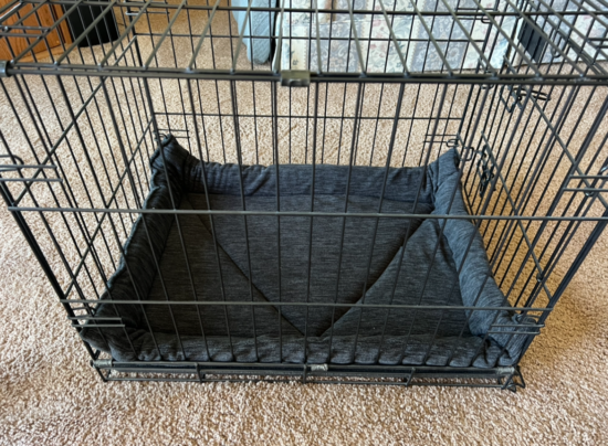 Stone Grey and Black Fleece Crate Pad